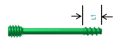 2.0 Tornillo canulado HERBERT, rosca corta